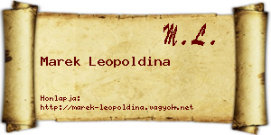 Marek Leopoldina névjegykártya